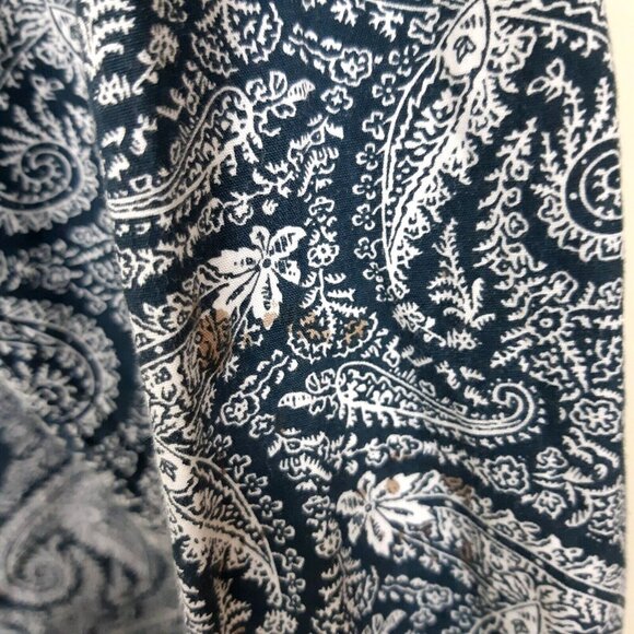 Bugatchi Uomo Mens Medium Button Up Shirt Blue Paisley Print Cotton Long Sleeve - Picture 5 of 5